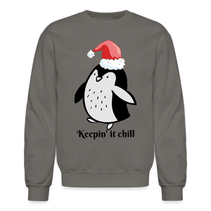 Crewneck Sweatshirt "Keepin' it chill" - asphalt gray