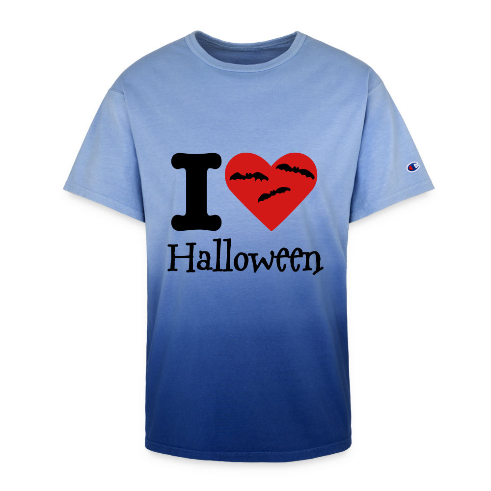 Champion Dip Dye T-shirt "I Love Halloween" - royal ombre