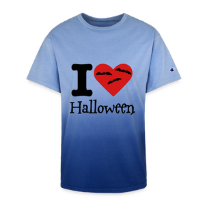 Champion Dip Dye T-shirt "I Love Halloween" - royal ombre