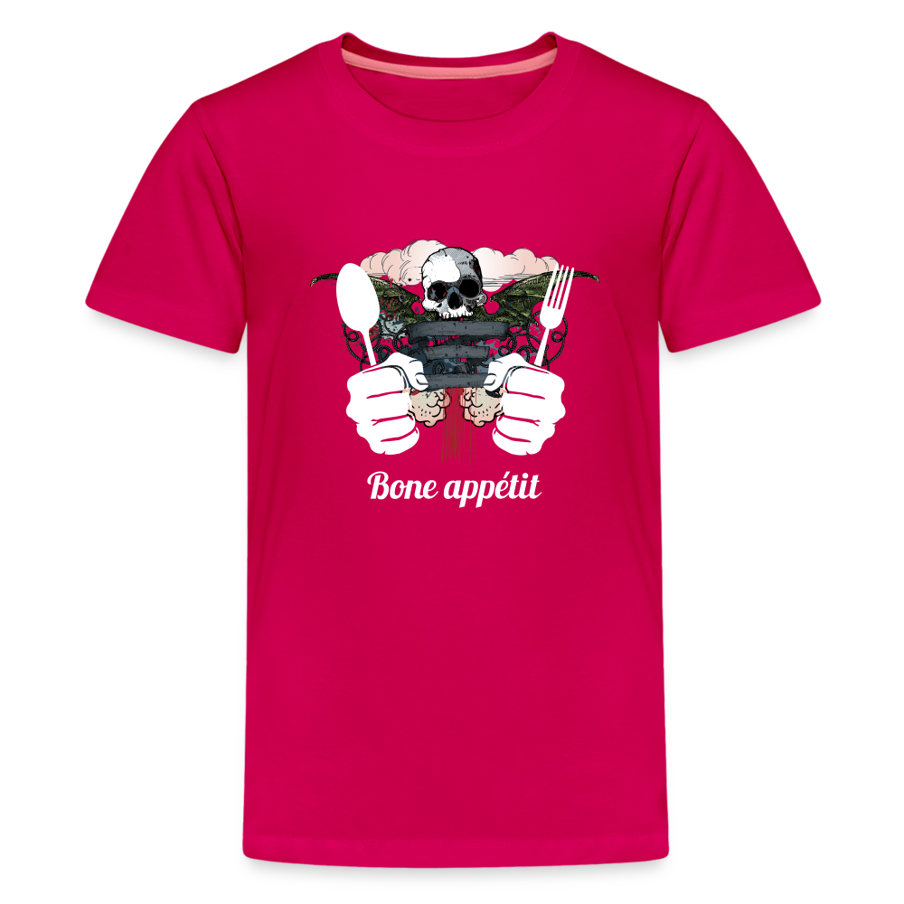 Kids' Premium T-Shirt "Bone appétit" - dark pink