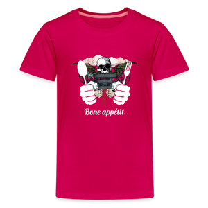 Kids' Premium T-Shirt "Bone appétit" - dark pink