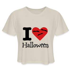 Women's Cropped T-Shirt "I Love Halloween" - dust