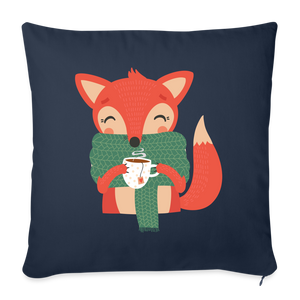 Throw Pillow Cover 18” x 18” "Cozy time" - navy