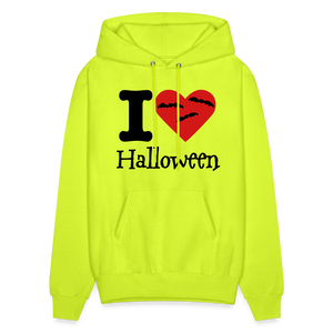 Men's Hanes Hoodie "I Love Halloween" - safety green