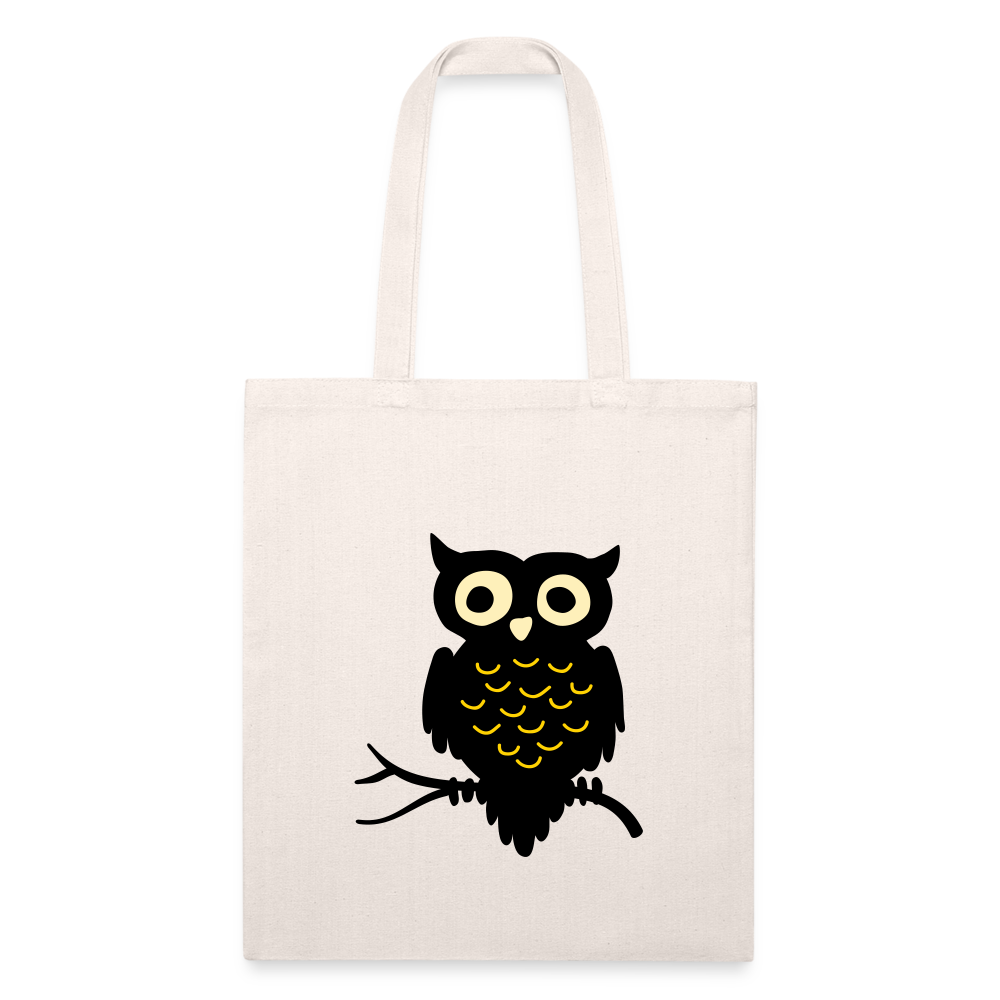 Recycled Tote Bag "Cute Owl" - natural