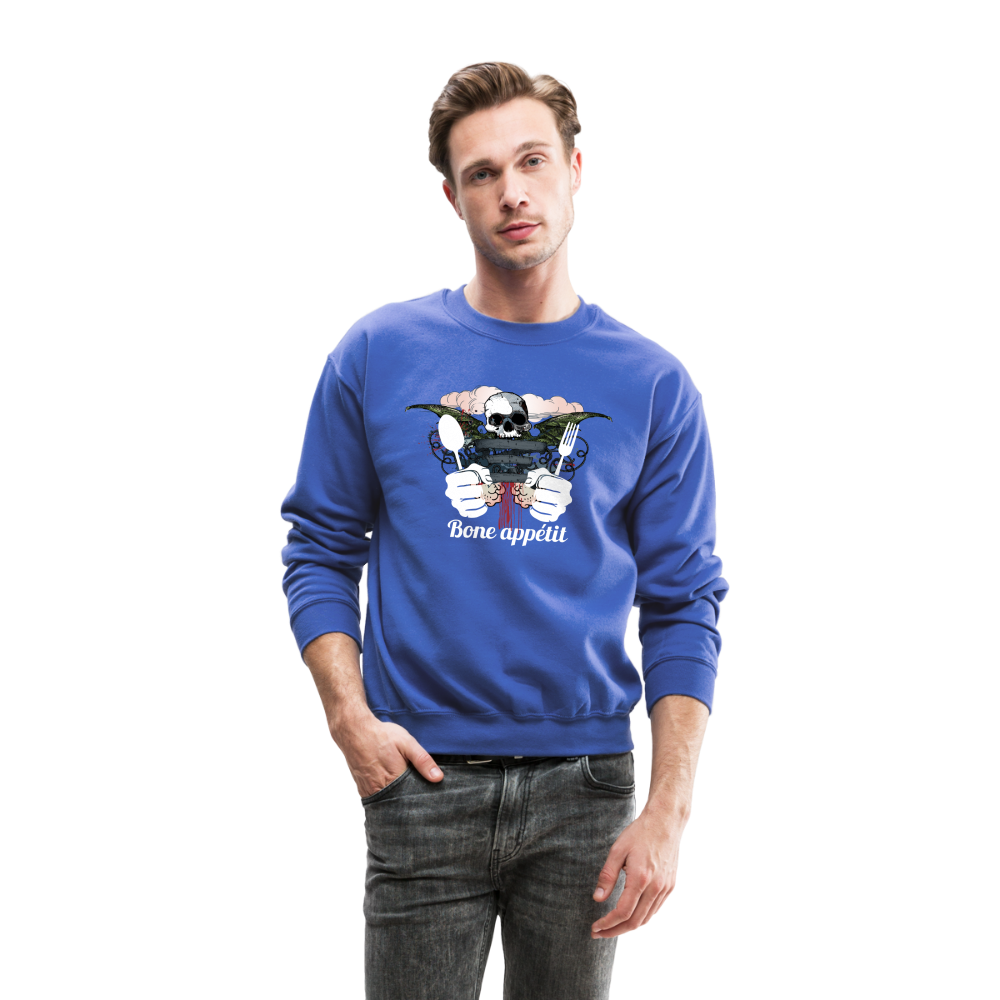 Crewneck Sweatshirt "Bone appétit" - royal blue