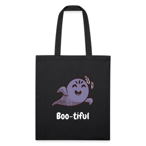 Recycled Tote Bag "Boo-tiful" - black