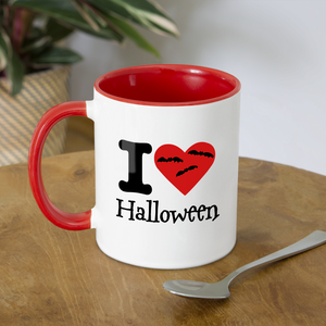 Contrast Mug "I Love Halloween" - white/red