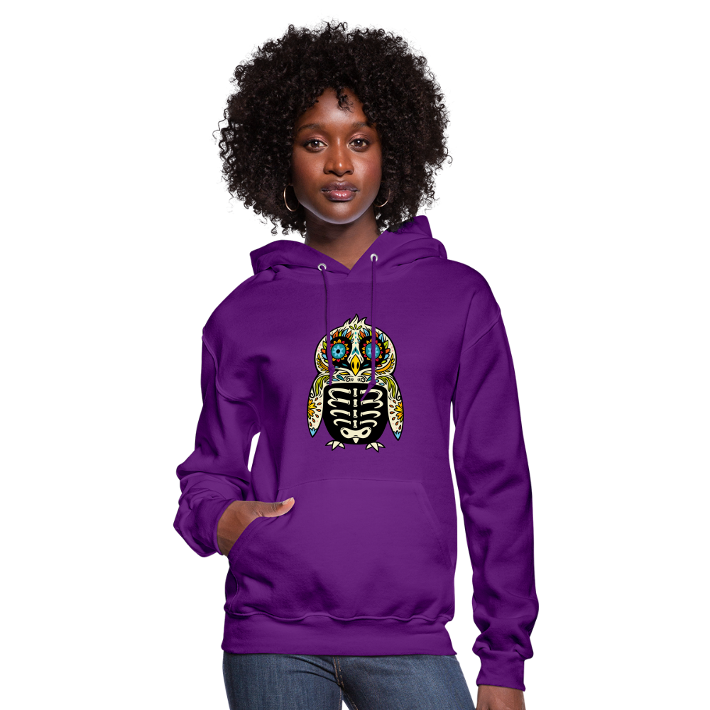 Women's Hoodie "Colorful Owl Blue Eyes" - purple