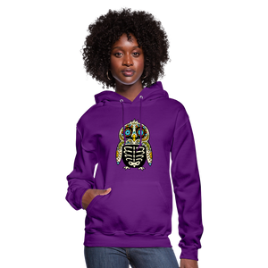 Women's Hoodie "Colorful Owl Blue Eyes" - purple