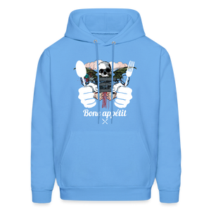 Men's Hanes Hoodie "Bone appétit" - carolina blue