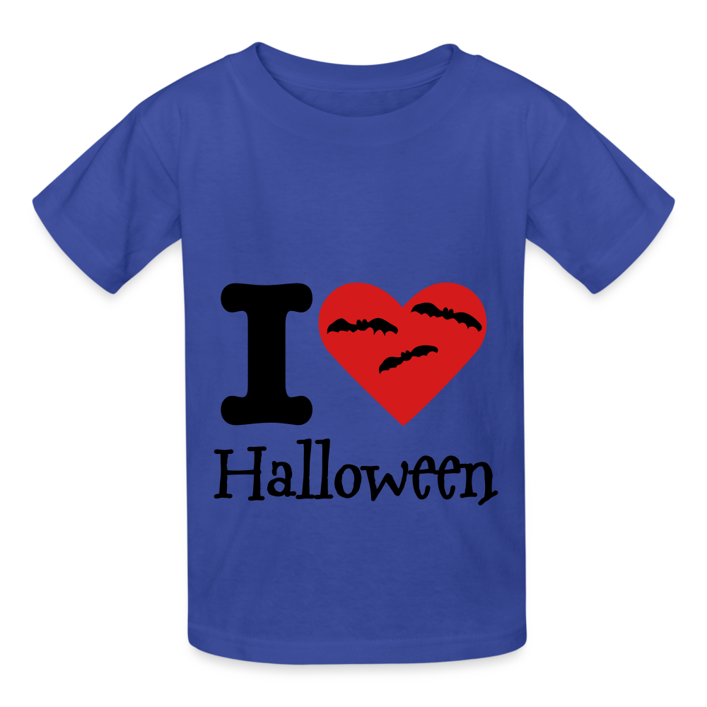 Hanes Youth Tagless T-Shirt "I Love Halloween" - royal blue