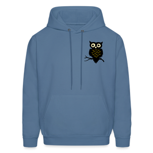 Men's Hoodie "Owl" - denim blue