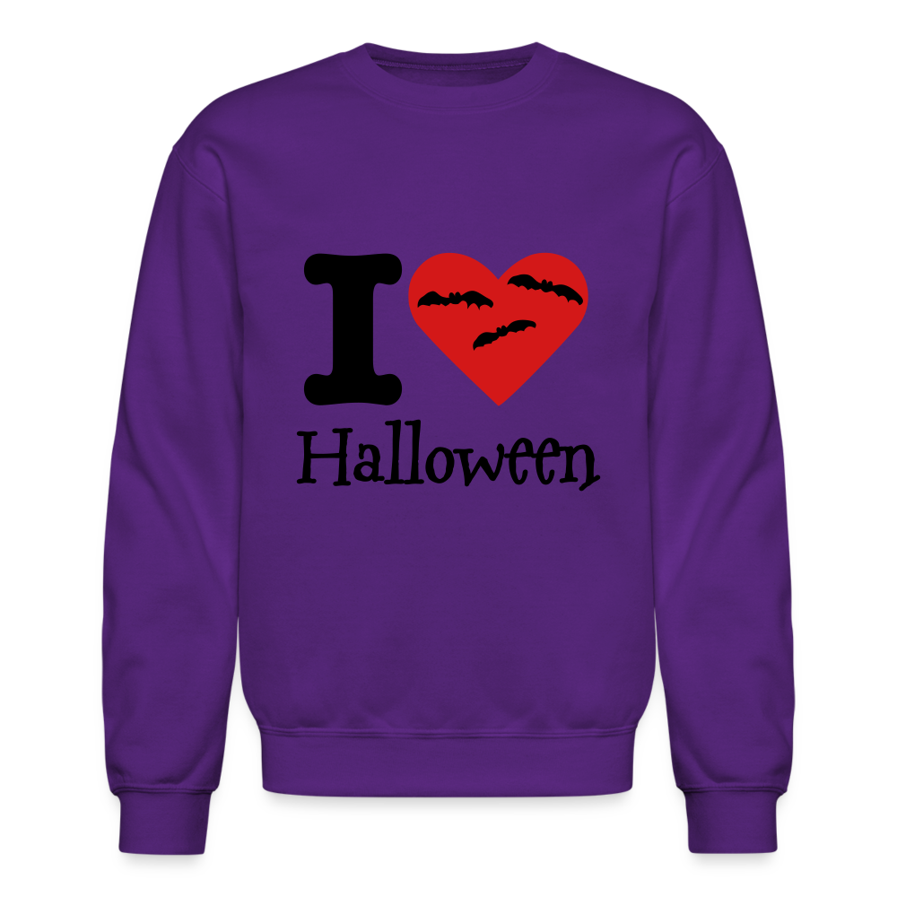 Crewneck Sweatshirt "I Love Halloween" - purple