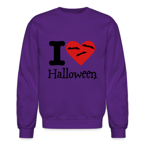 Crewneck Sweatshirt "I Love Halloween" - purple