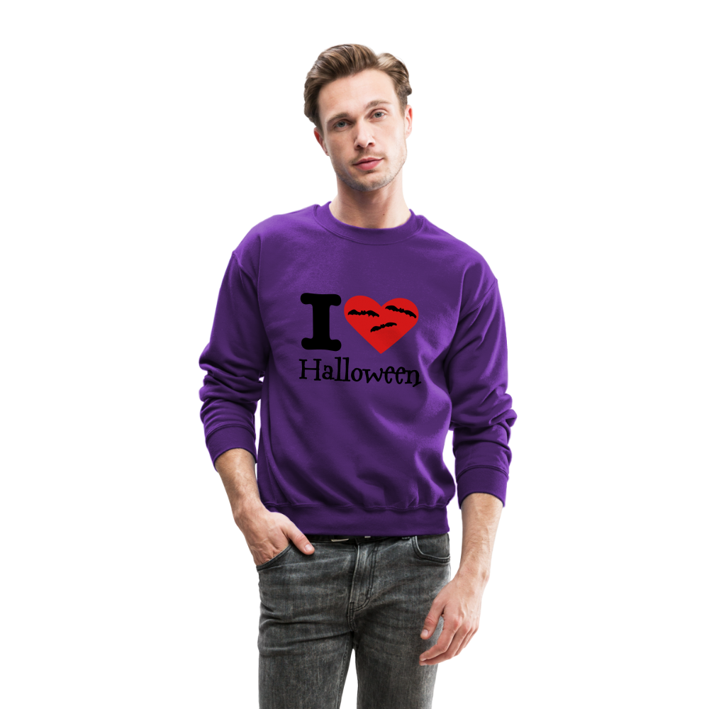 Crewneck Sweatshirt "I Love Halloween" - purple