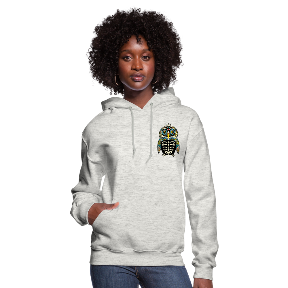 Women's Hoodie "Colorful Owl" - heather oatmeal