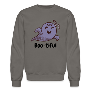 Crewneck Sweatshirt "Boo-tiful" - asphalt gray