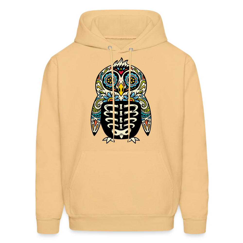 Men's Hoodie "Colorful Owl" - light yellow