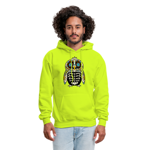 Men's Hoodie "Colorful Owl Blue Eyes" - safety green