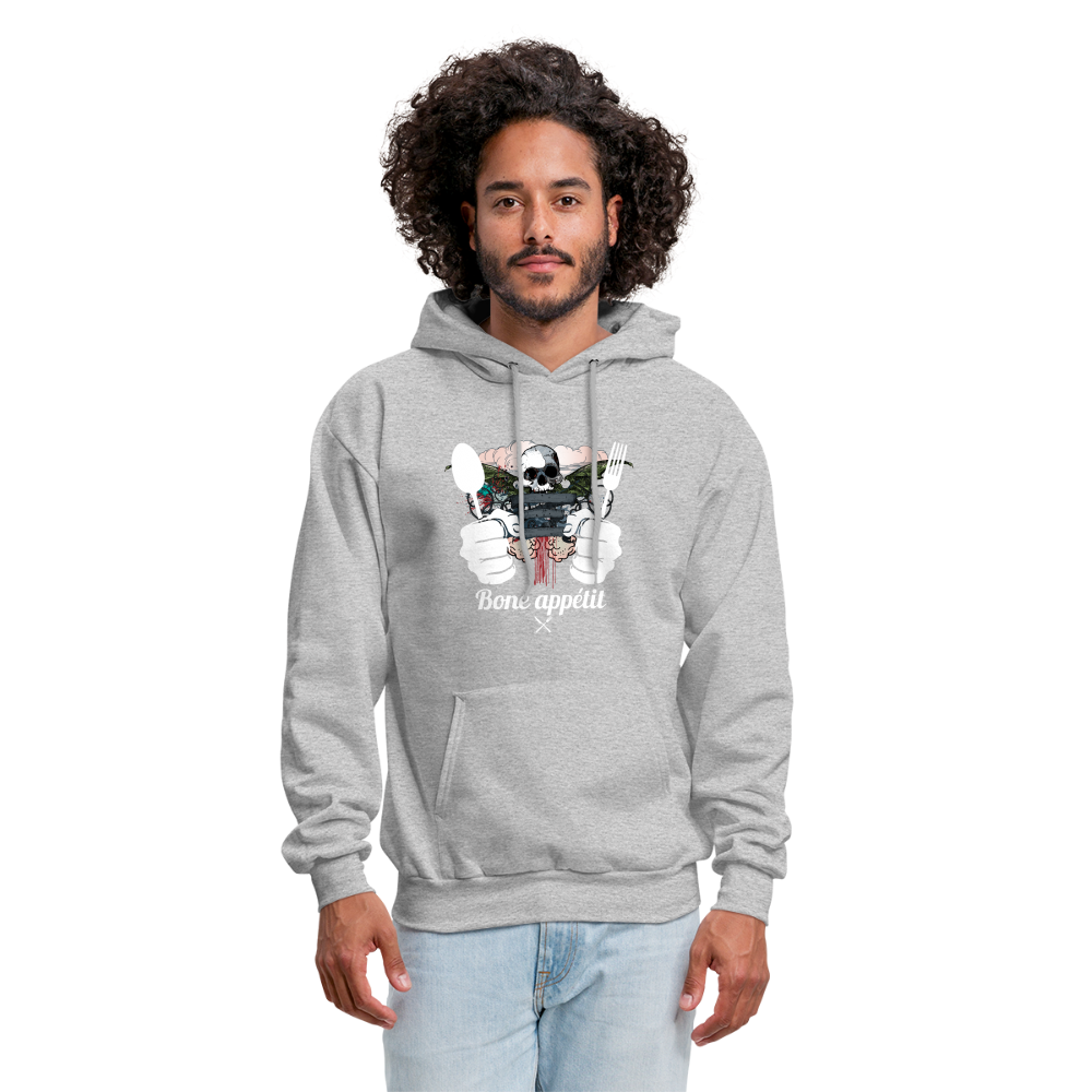 Men's Hanes Hoodie "Bone appétit" - heather gray