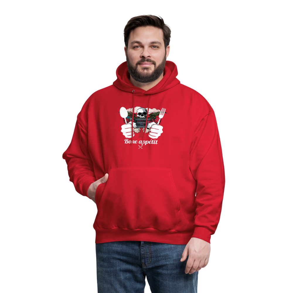 Men's Hanes Hoodie "Bone appétit" - red