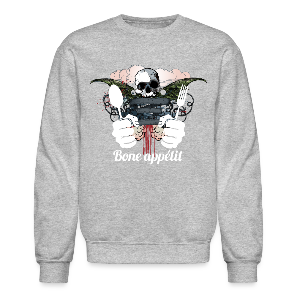 Crewneck Sweatshirt "Bone appétit" - heather gray