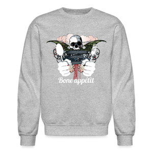 Crewneck Sweatshirt "Bone appétit" - heather gray