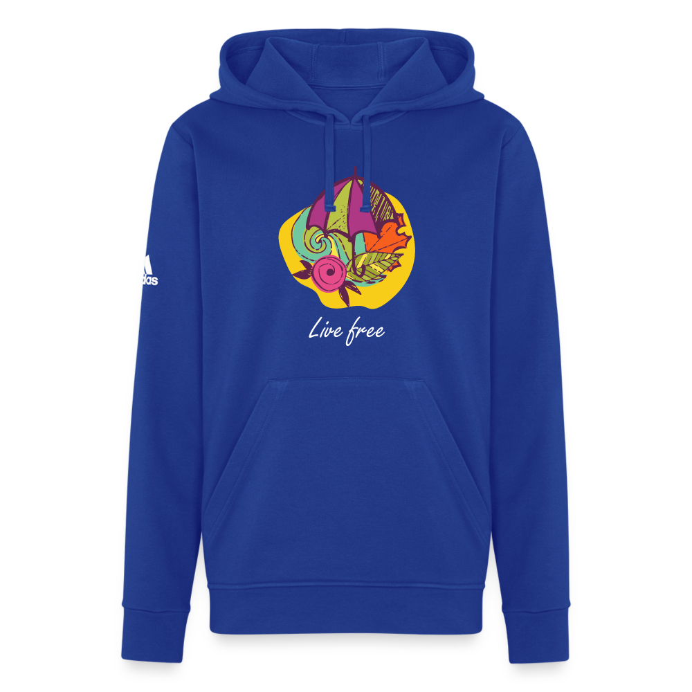 Adidas Unisex Fleece Hoodie "Live free" - royal blue