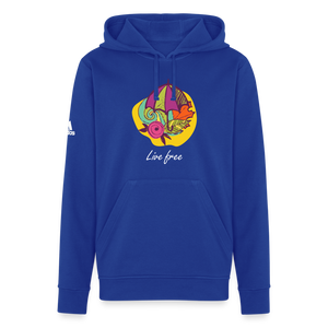 Adidas Unisex Fleece Hoodie "Live free" - royal blue