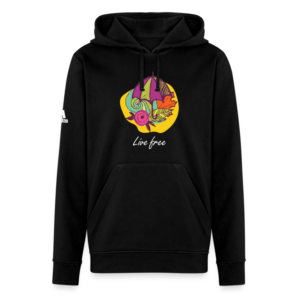 Adidas Unisex Fleece Hoodie "Live free" - black