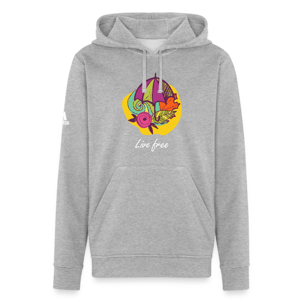 Adidas Unisex Fleece Hoodie "Live free" - heather gray