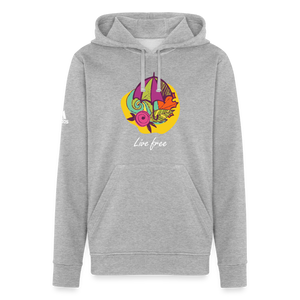 Adidas Unisex Fleece Hoodie "Live free" - heather gray