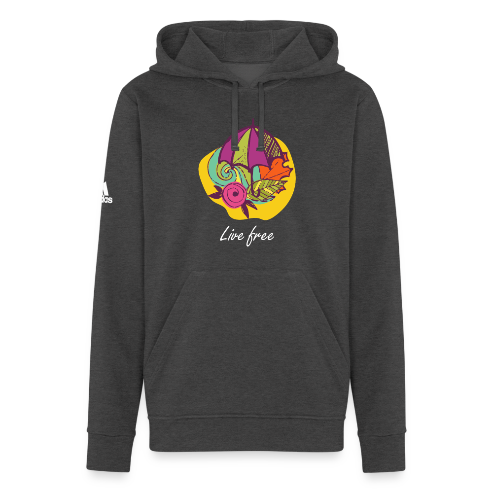 Adidas Unisex Fleece Hoodie "Live free" - charcoal grey