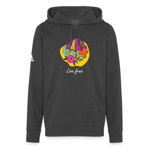 Adidas Unisex Fleece Hoodie "Live free" - charcoal grey