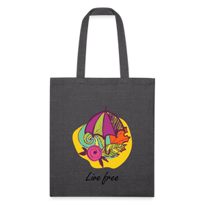 Recycled Tote Bag "Live Free" - charcoal grey