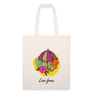 Recycled Tote Bag "Live Free" - natural