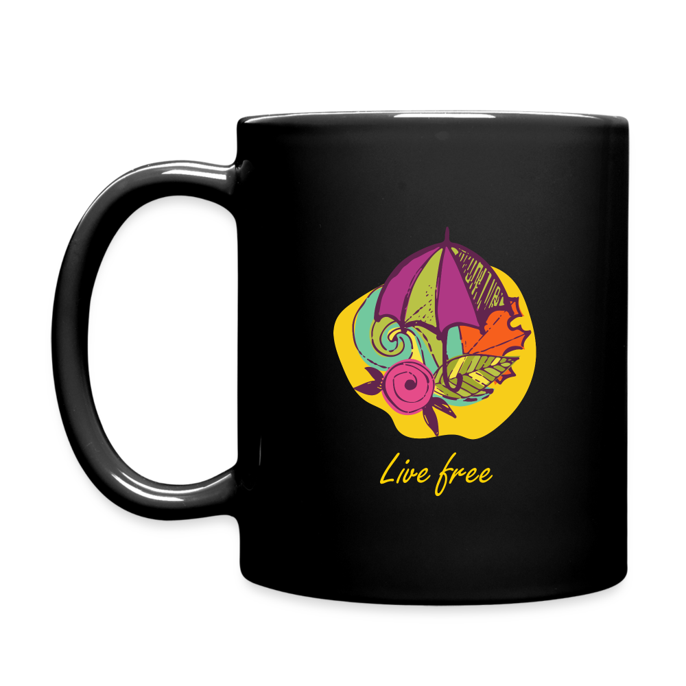 Full Color Mug "Life Free" - black