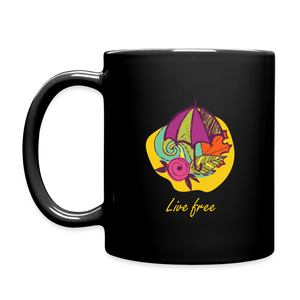 Full Color Mug "Life Free" - black