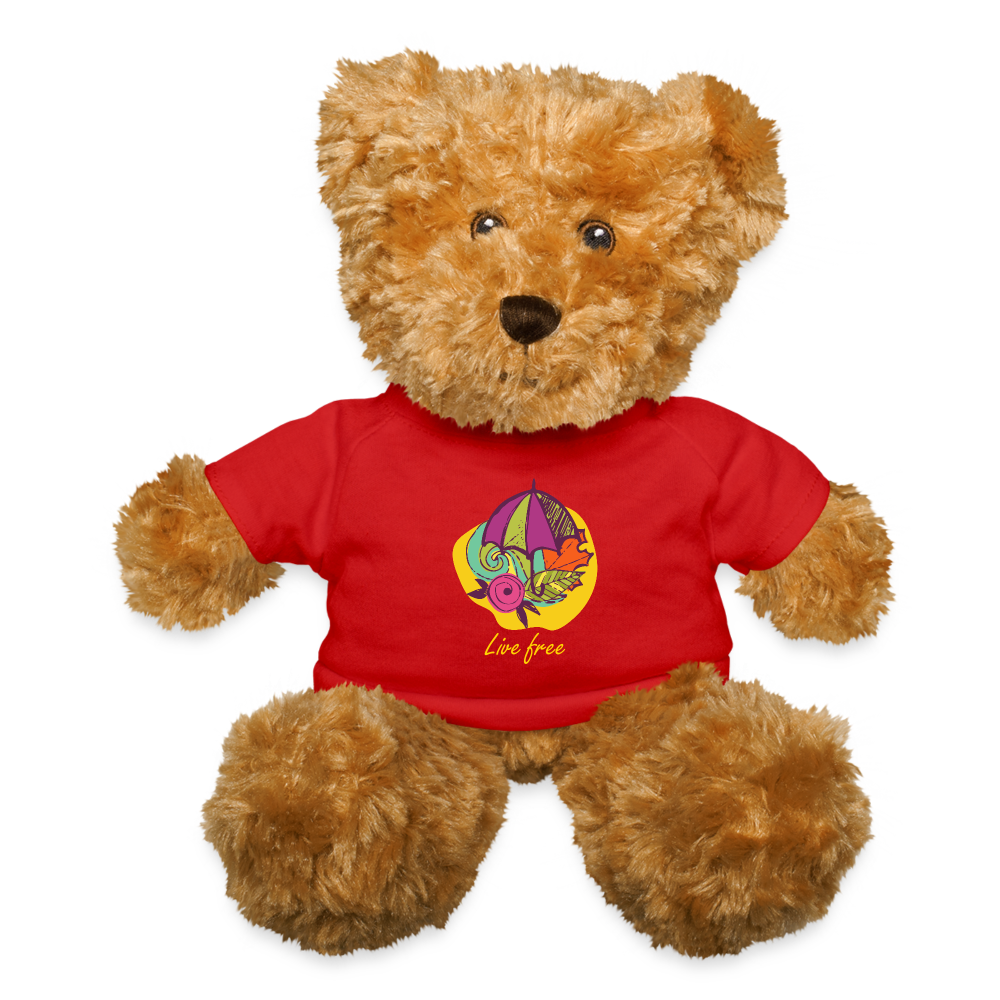 Teddy Bear "Life free" - red