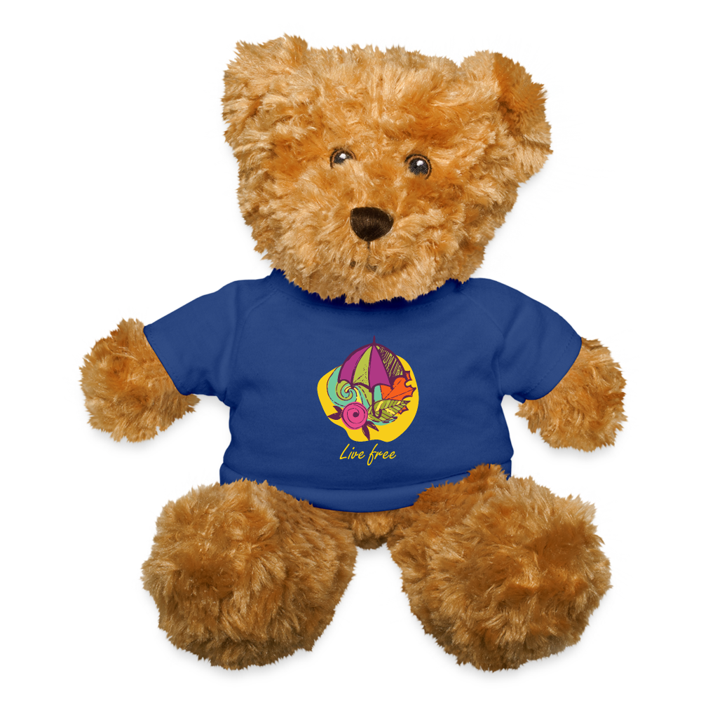 Teddy Bear "Life free" - royal blue